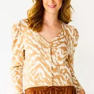 NWT Nine West Puff Sleeve Cardigan